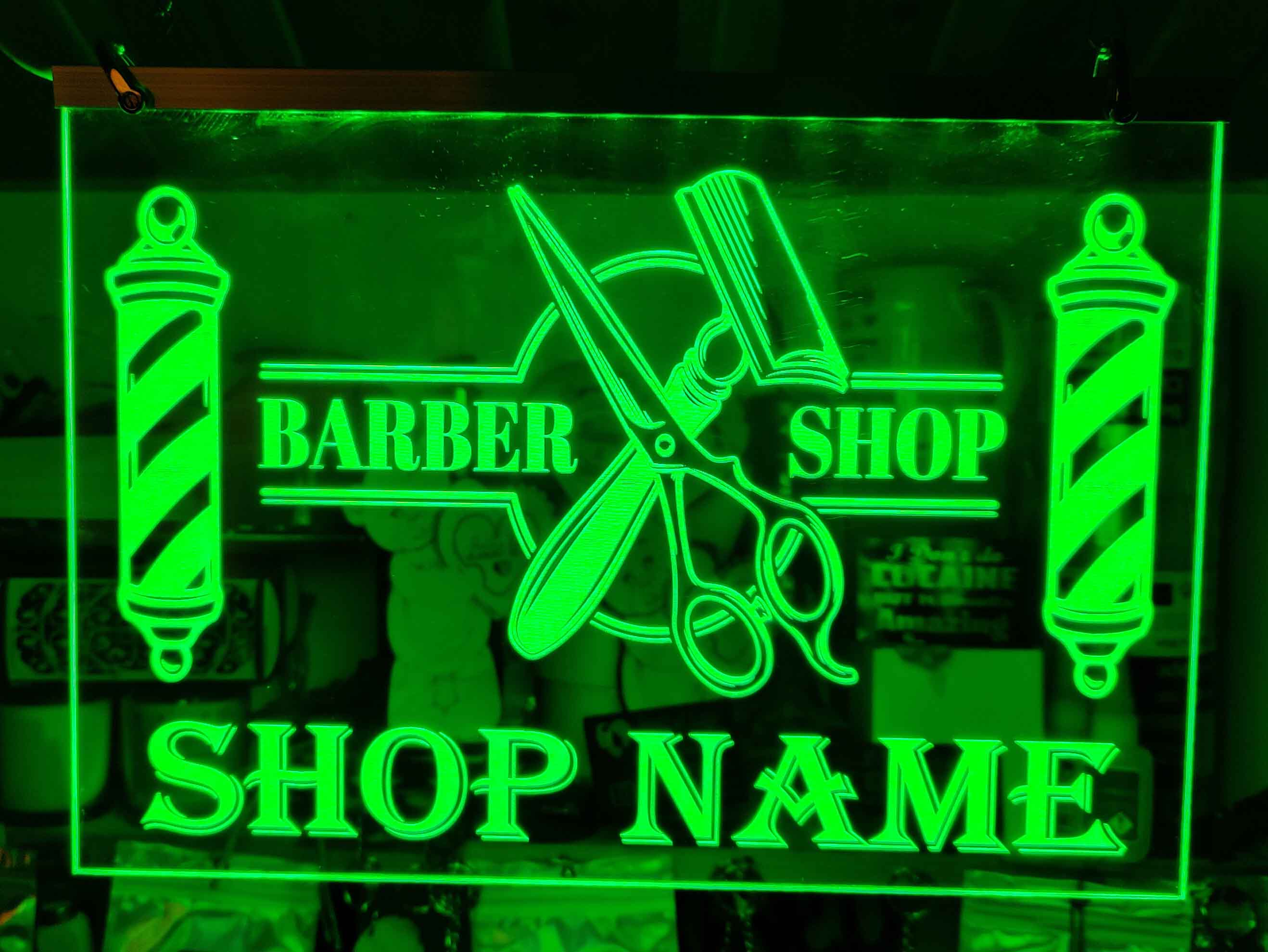 Light up led barber shop sign